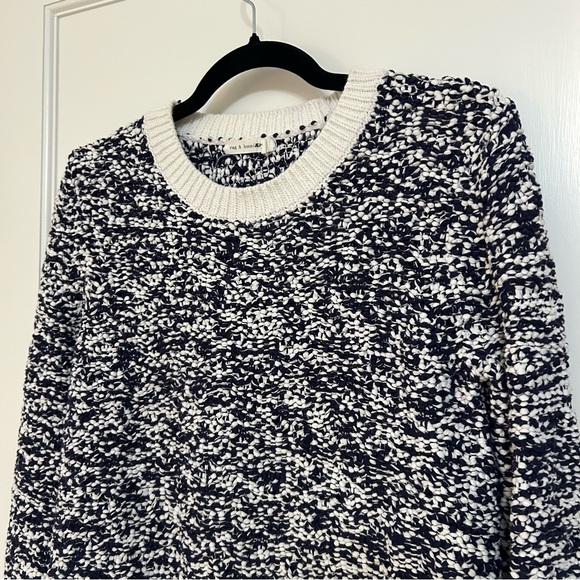 Rag & Bone Women's Naomi Marled Boucle Texture Blue Pull-over Sweater Size Small - Picture 3 of 6